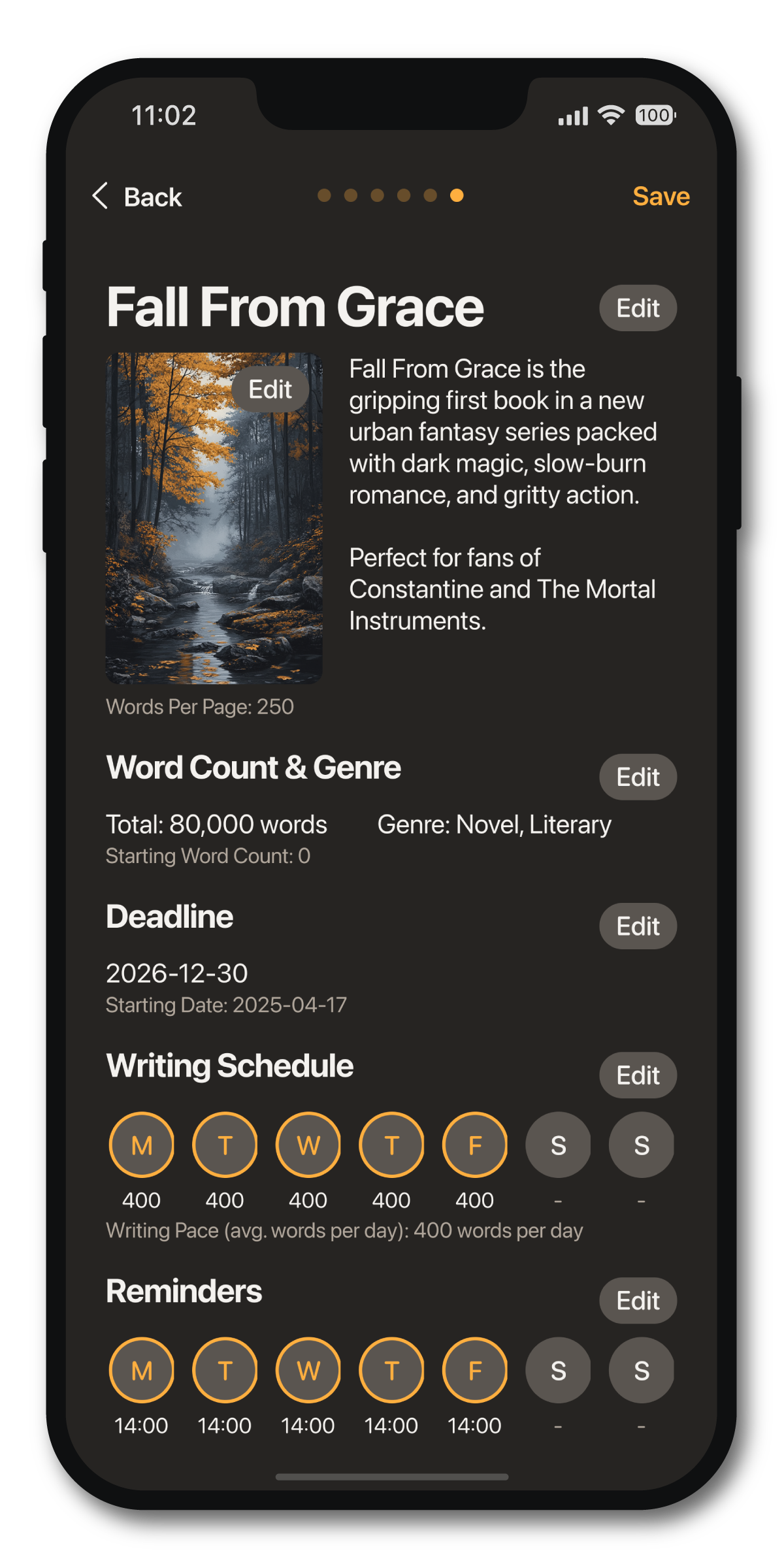 Word Keeper project overview with schedule and reminders